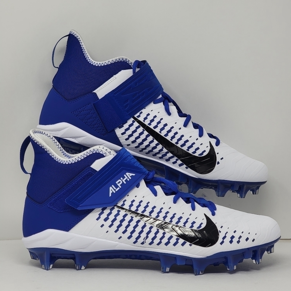 Nike Alpha Menace Pro 2 White Blue Black Cleats BV3945-101 Men's Size 15 New